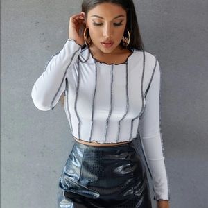 Contrast BlackWhite Top